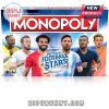 Monopoly World Football Stars Edition game set with board and player tokens.
