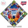 Monopoly World Football Stars Edition game board with football players and stadiums.