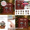 Collage of the Roll Tide BAMA 2025 Advent Calendar box, ornaments, and thickness detail!