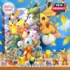 Pokemon advent calendar with figurines including Pikachu, Charmander, and Squirtle in front.