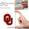Close-up of the thickness of an Oklahoma Sooners collectible from the Advent Calendar 2025.