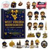 West Virginia Mountaineers Advent Calendar featuring football-themed ornaments and team characters.