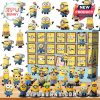 Minions advent calendar with collectible Minion figures in front.