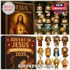 Advent of Jesus Calendar 2025 with collectible biblical figures displayed next to the decorated box.