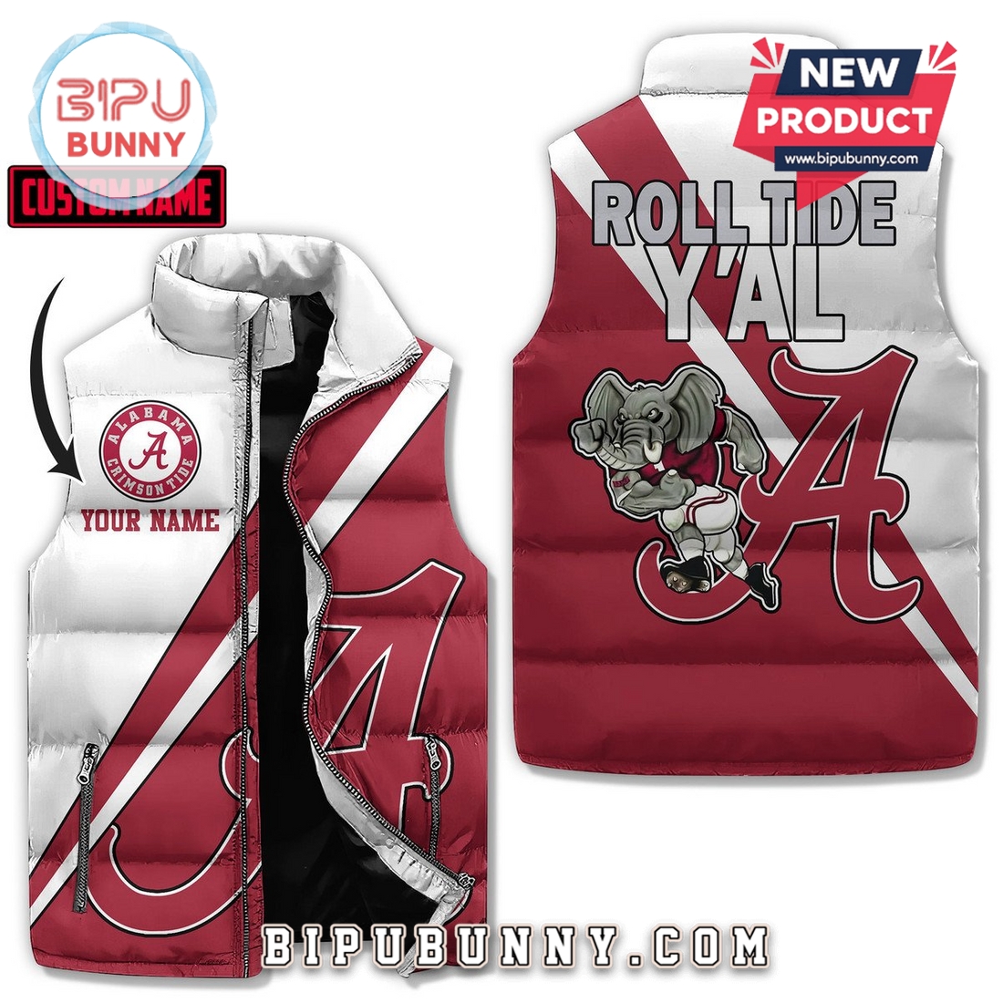 Alabama Crimson Tide Custom Puffer Jacket 2025 Alabama Crimson Tide Custom Puffer Jacket 2025