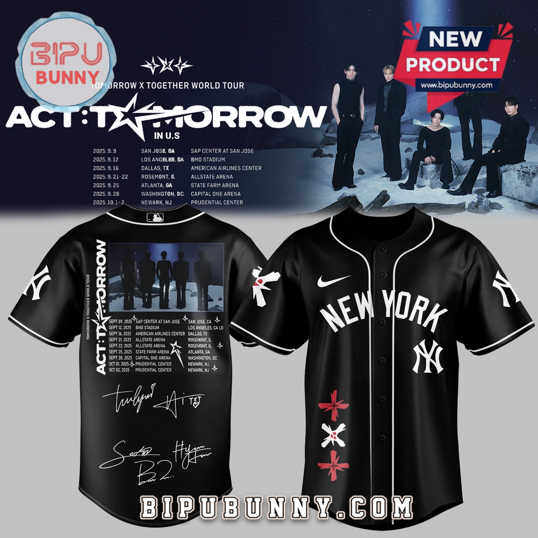 All Team MLB TXT Tomorrow x Together Baseball Jersey All Team MLB TXT Tomorrow x Together Baseball Jersey