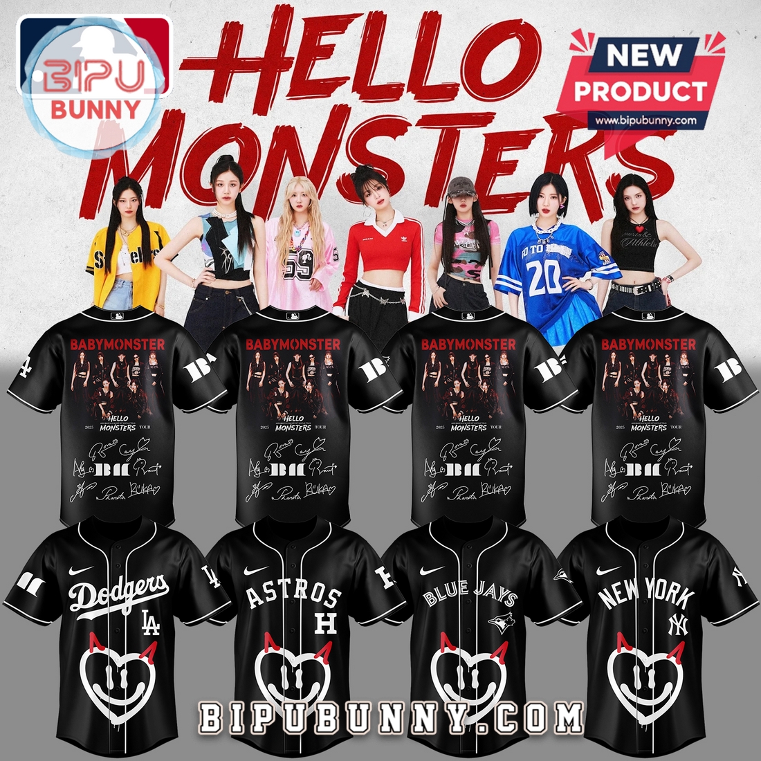 All Team MLB x Hello Monsters World Tour Baseball Jersey All Team MLB x Hello Monsters World Tour Baseball Jersey