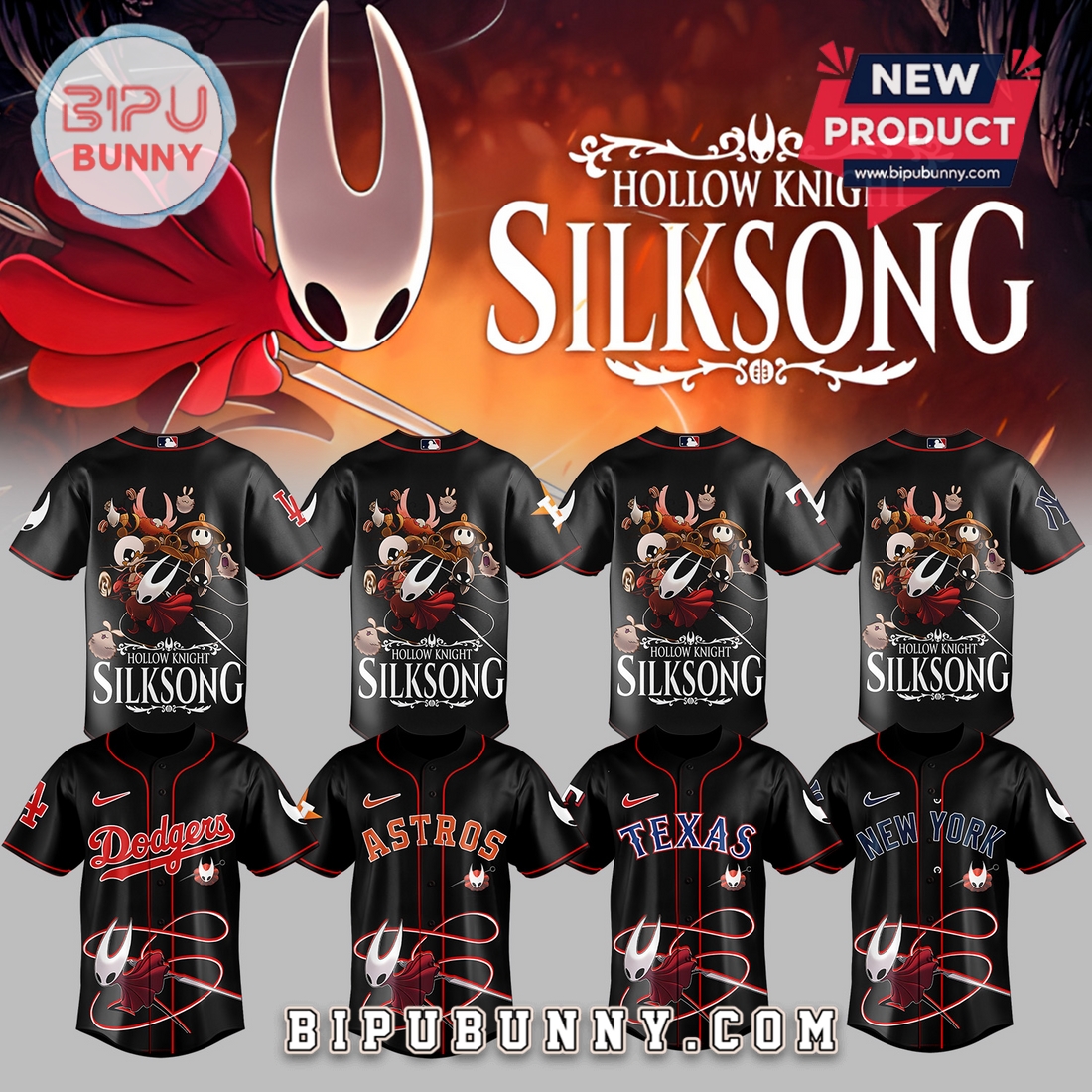 All Team MLB x Hollow Knight Baseball Jersey 2025 All Team MLB x Hollow Knight Baseball Jersey 2025