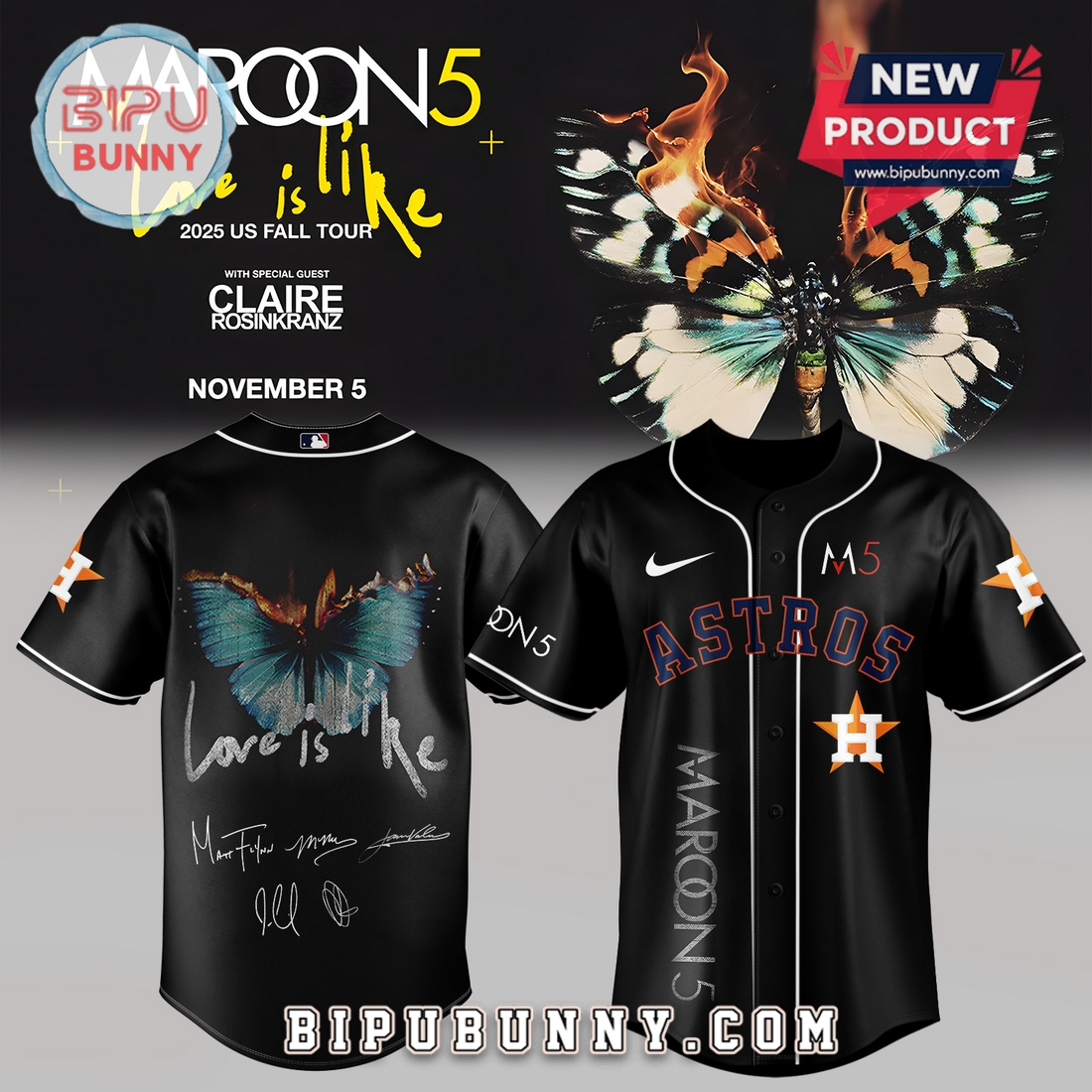 All Team MLB x Maroon 5 Baseball Jersey All Team MLB x Maroon 5 Baseball Jersey