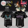 Black baseball jersey with Texas Rangers and Hollow Knight designs!