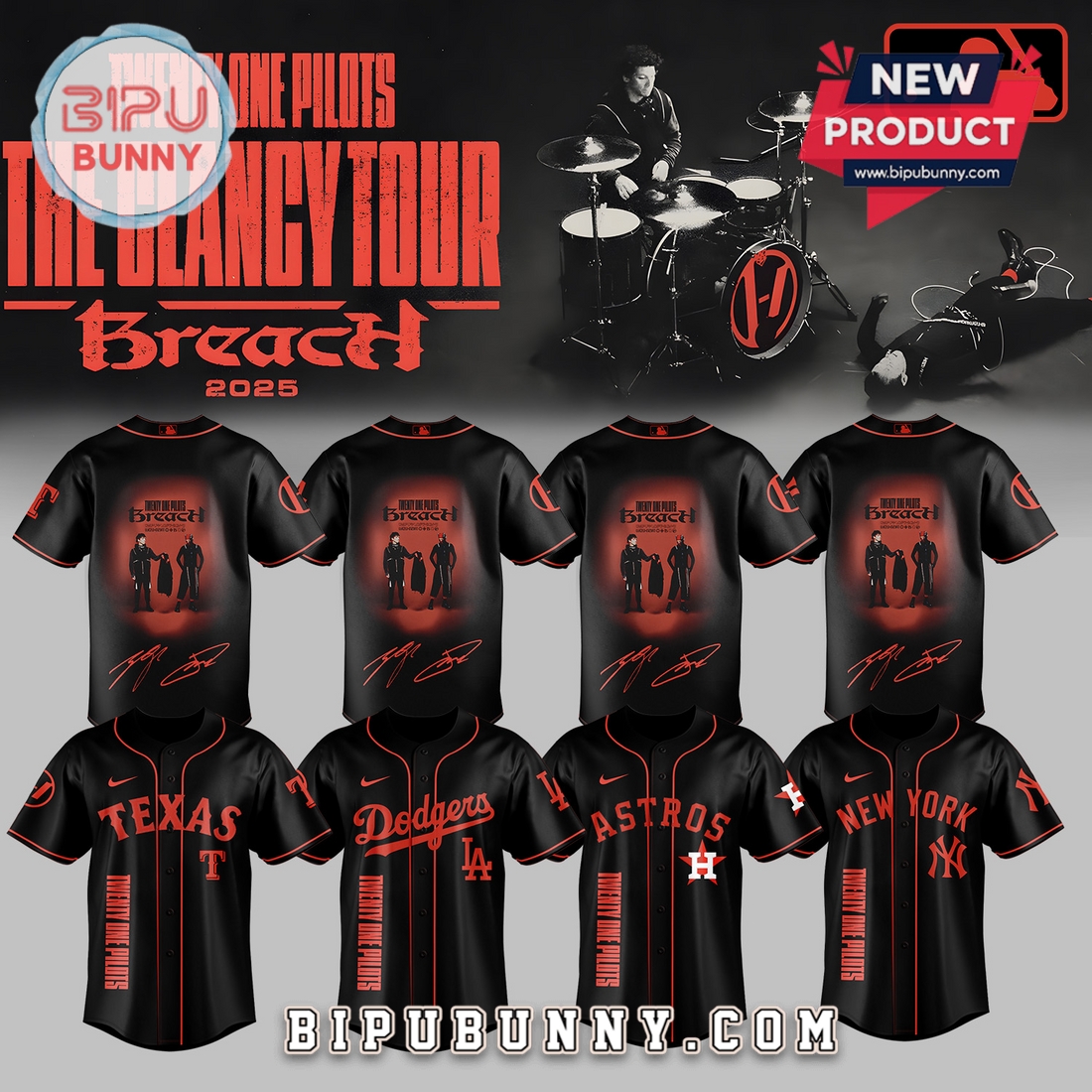 All Team MLB x Twenty One Pilots Baseball Jersey 2025 All Team MLB x Twenty One Pilots Baseball Jersey 2025