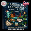 American Landmarks Advent Calendar 2025 with festive packaging and USA landmark designs.