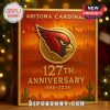 Arizona Cardinals anniversary advent calendar box with red background.