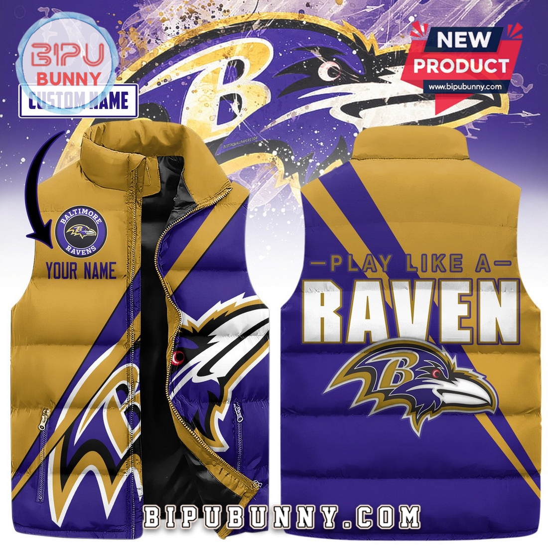 Baltimore Ravens Custom Puffer Jacket 2025 Baltimore Ravens Custom Puffer Jacket 2025