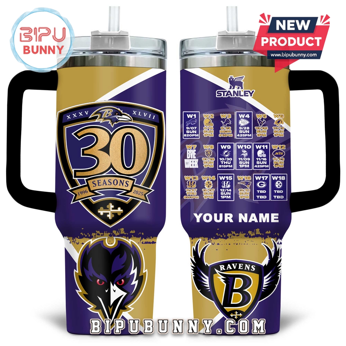 Baltimore Ravens Custom Stanley Tumbler 40oz Baltimore Ravens Custom Stanley Tumbler 40oz