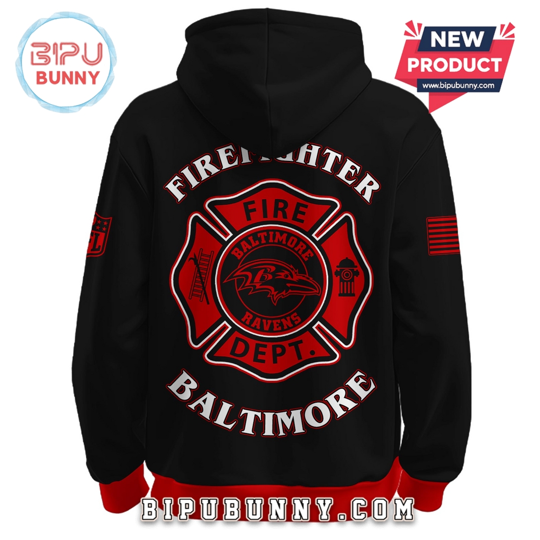 Baltimore Ravens NFL x Firefighter Appreciation Limited Edition Hoodie Baltimore Ravens NFL x Firefighter Appreciation Limited Edition Hoodie