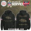 Custom Baltimore Ravens hoodie with Salute to Service design, personalized with your name.