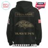 Baltimore Ravens hoodie with customizable name on the back and Ravens logo.