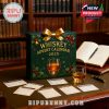 Whiskey Advent Calendar 2025 with tasting cards on a library desk!