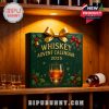 Whiskey Advent Calendar 2025 displayed on a liquor cabinet shelf!