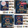 A composite image of the Chicago Bears 105th Anniversary Advent Calendar and the ornaments inside!