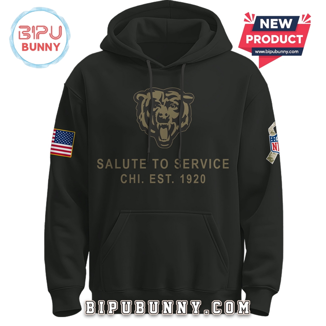 Chicago Bears Nike 2025 Salute to Service Pullover Hoodie Chicago Bears Nike 2025 Salute to Service Pullover Hoodie