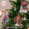 The Rolling Stones band and logo Christmas ornaments on a tree!