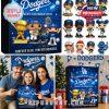 Close-up of Dodgers advent calendar packaging and collectible mini figures including legends and team-themed designs.