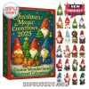 Christmas 2025 advent calendar with gnome figurines and festive designs.