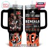Stanley mug with Cincinnati Bengals players on one side and team text on the other.