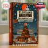 Cleveland Browns advent calendar with holiday background scene on tabletop by a window!