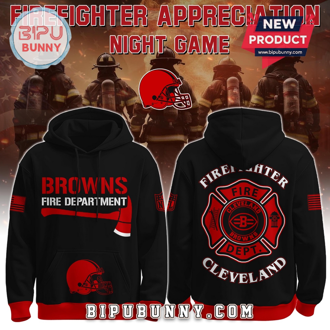 Cleveland Browns NFL x Firefighter Appreciation Limited Edition Hoodie Cleveland Browns NFL x Firefighter Appreciation Limited Edition Hoodie