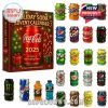 Front view of Coca-Cola 2025 advent calendar with festive decorations and bold branding.