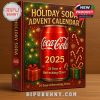 Collection of 24 festive soda can ornaments from various beverage brands.