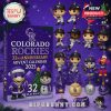 Full set of character figurines and holiday-themed Rockies accessories included in the advent calendar.
