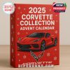 Unopened 2025 Corvette advent calendar box with red festive design.