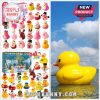 Colorful advent calendar with 24 unique rubber duck toys in holiday designs.