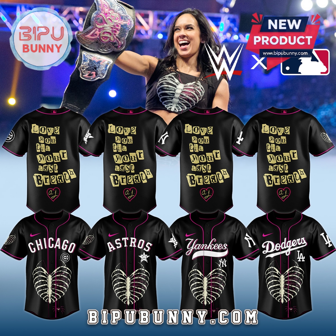Custom MLB X AJ Lee Has Returned WWE Baseball Jersey Custom MLB X AJ Lee Has Returned WWE Baseball Jersey