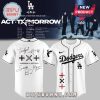 Dodgers-themed jersey with signatures from Tomorrow X Together members for their concert tour.