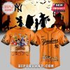 New York Yankees Halloween baseball jersey with spooky character designs.