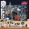 Dallas Cowboys advent calendar with blue-silver team graphics and collectible merchandise in front.