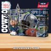Dallas Cowboys advent calendar on a table with background logo and 24 hidden surprises.
