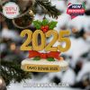 David Bowie 2025 ornament with festive holly and golden 2025 design.