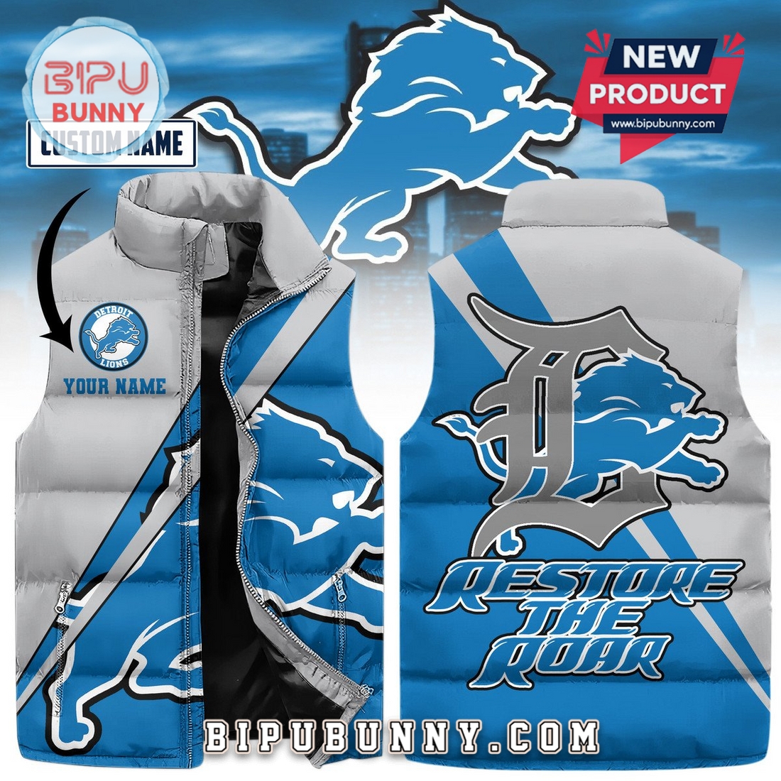 Detroit Lions Custom Puffer Jacket 2025 Detroit Lions Custom Puffer Jacket 2025