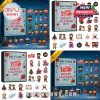 A colorful and festive 100 Years of Hockey Legacy Advent Calendar featuring Funko Pop figures and Red Wings-themed ornaments.