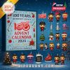 The 2025 Red Wings Advent Calendar featuring holiday-themed Funko figures, a hockey player, and Christmas ornaments.