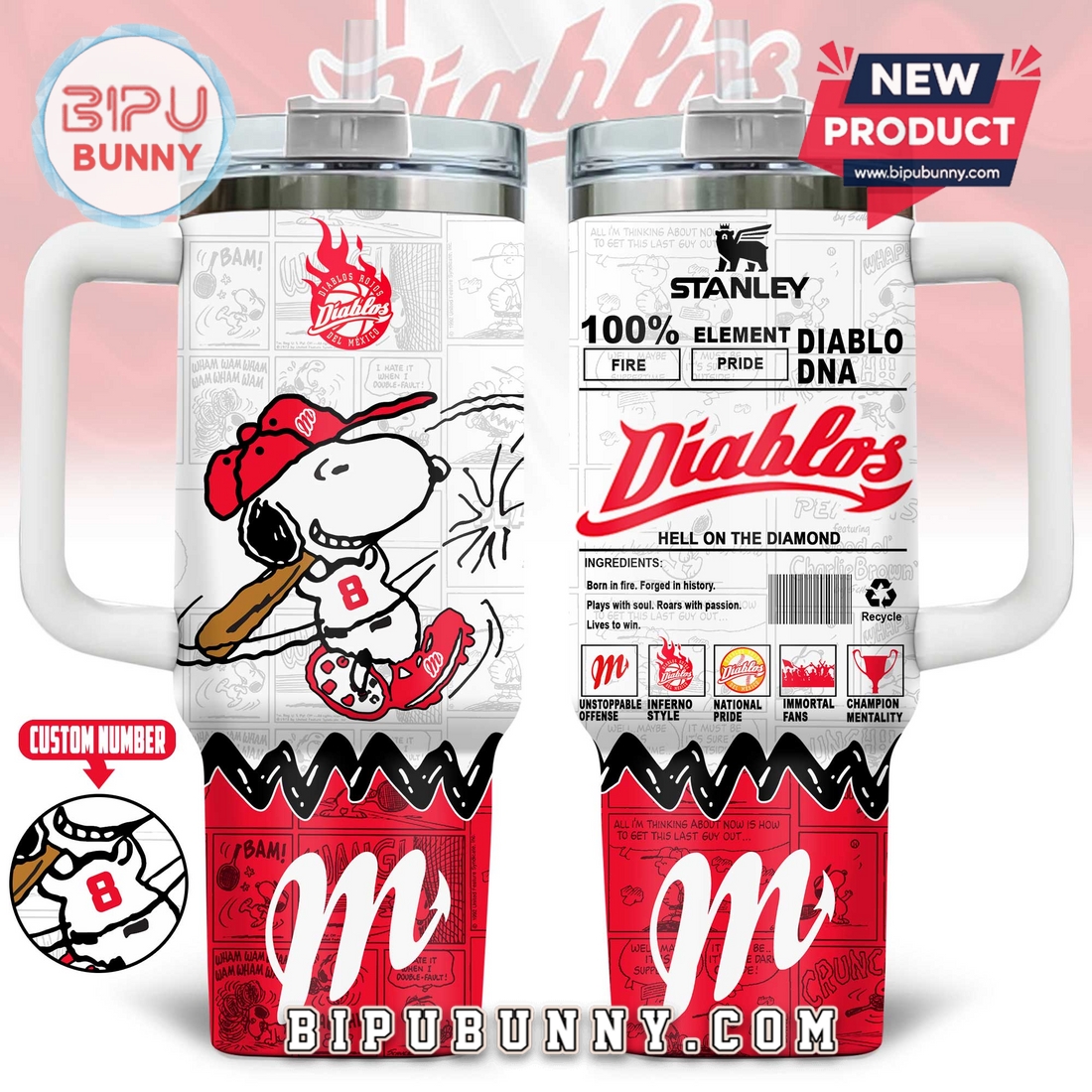 Diablos Rojos del México x Snoopy Stanley Tumbler 40oz Diablos Rojos del México x Snoopy Stanley Tumbler 40oz