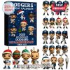 2025 Los Angeles Dodgers Advent Calendar with 24 mini collectible figures of players in festive outfits.