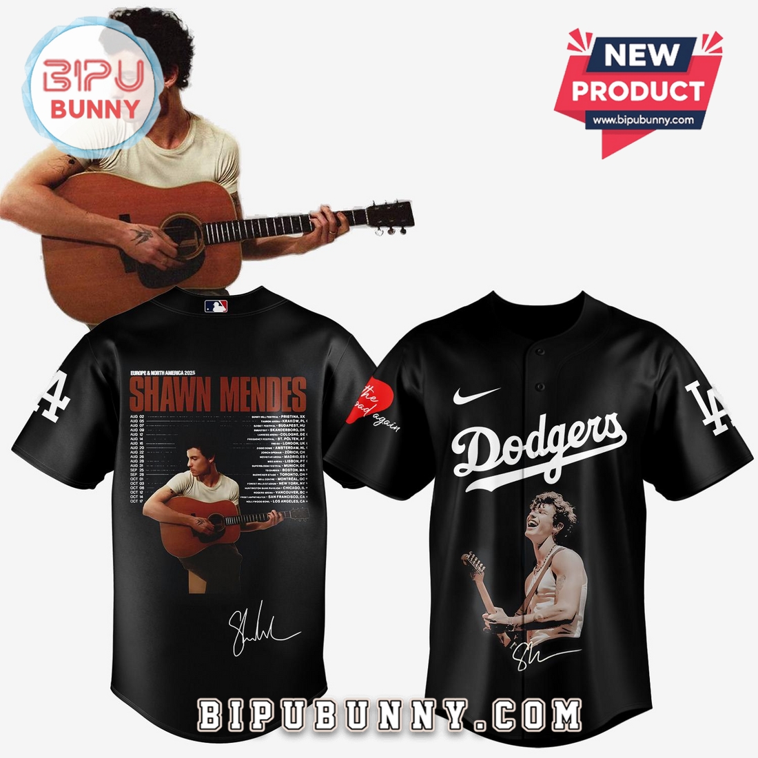 Dodgers x Shawn Mendes On The Road Again Signatures Jersey Dodgers x Shawn Mendes On The Road Again Signatures Jersey