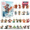 Dragon Advent Calendar Style 3 with snowy dragon cover and hanging figurines.